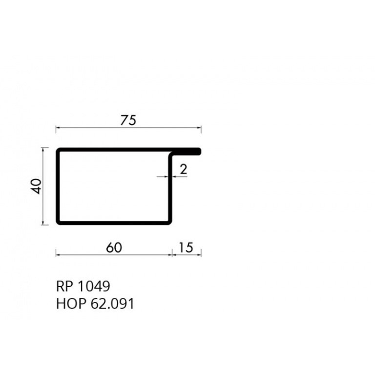 Staal hop profiel 62091 S235JRG2 -     6.000