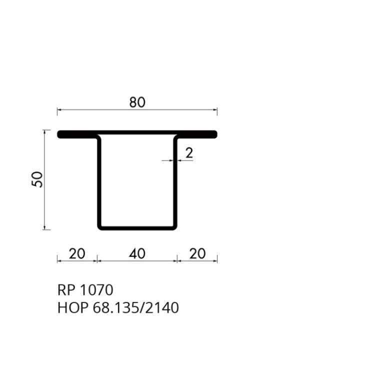 Staal hop profiel 68135 S235JRG2 -     6.000