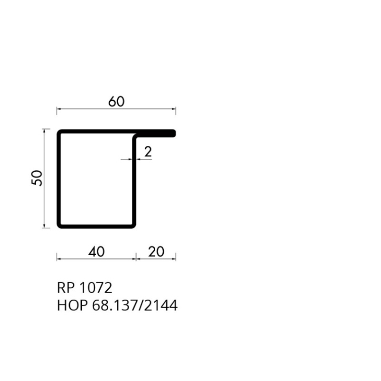 Staal hop profiel 68137 S235JRG2 -     6.000