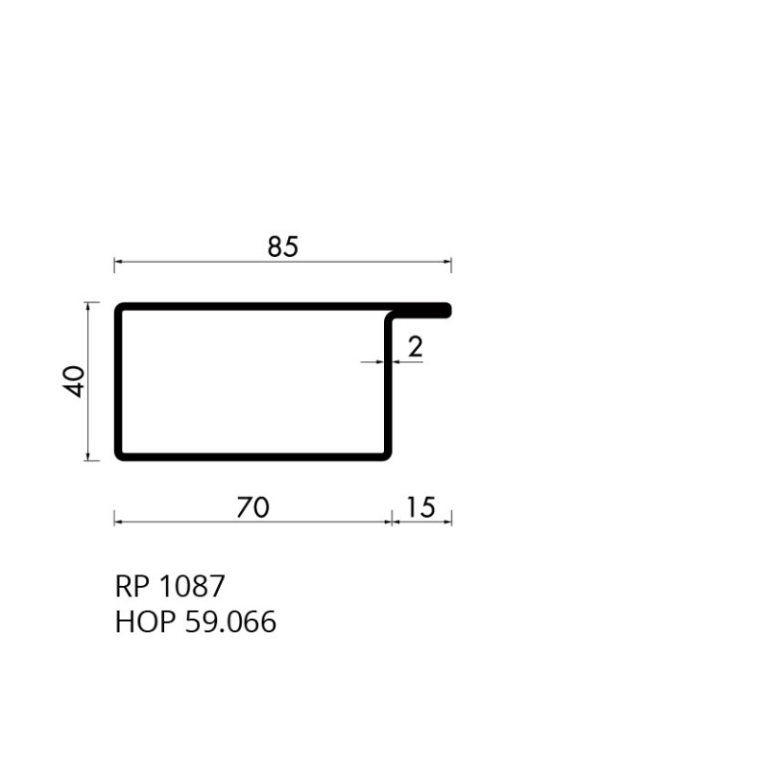Staal hop profiel 59066 S235JRG2 - 6,000