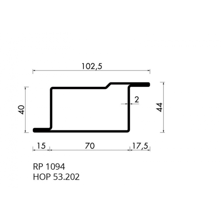 Staal hop profiel 53202 S235JRG2 -     6.000