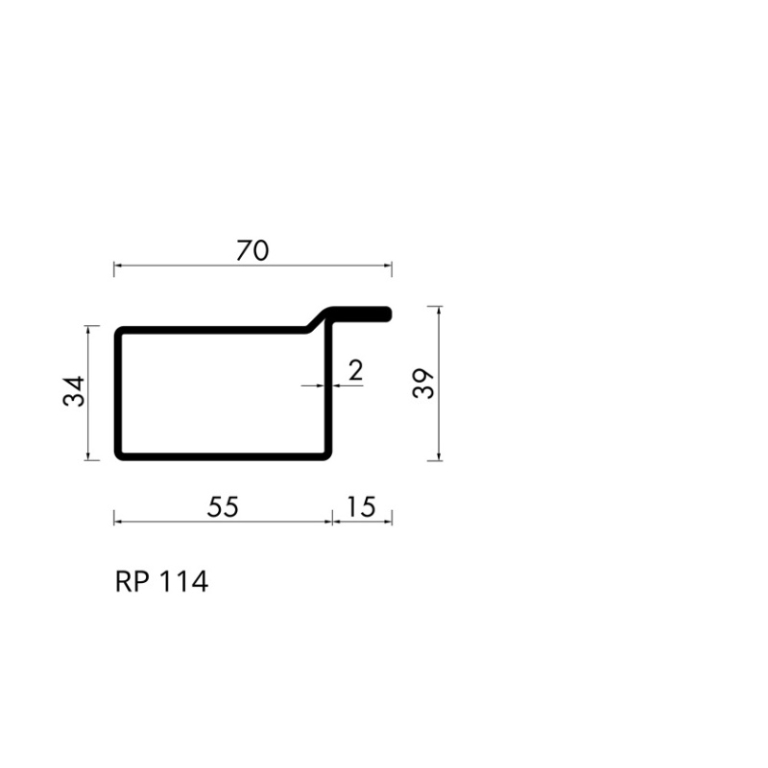 Staal hop profiel 54235 S235JRG2 -     6.000
