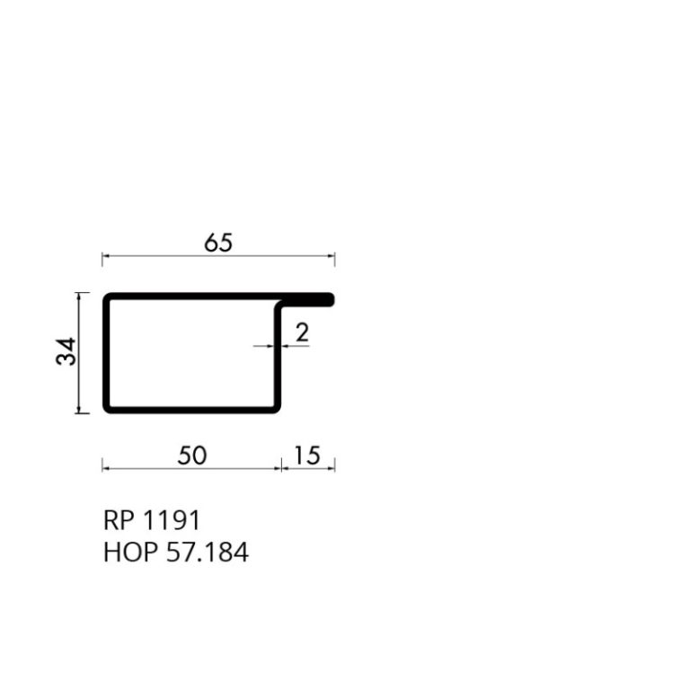 Staal hop profiel 57184 S235JRG2 -     6.000