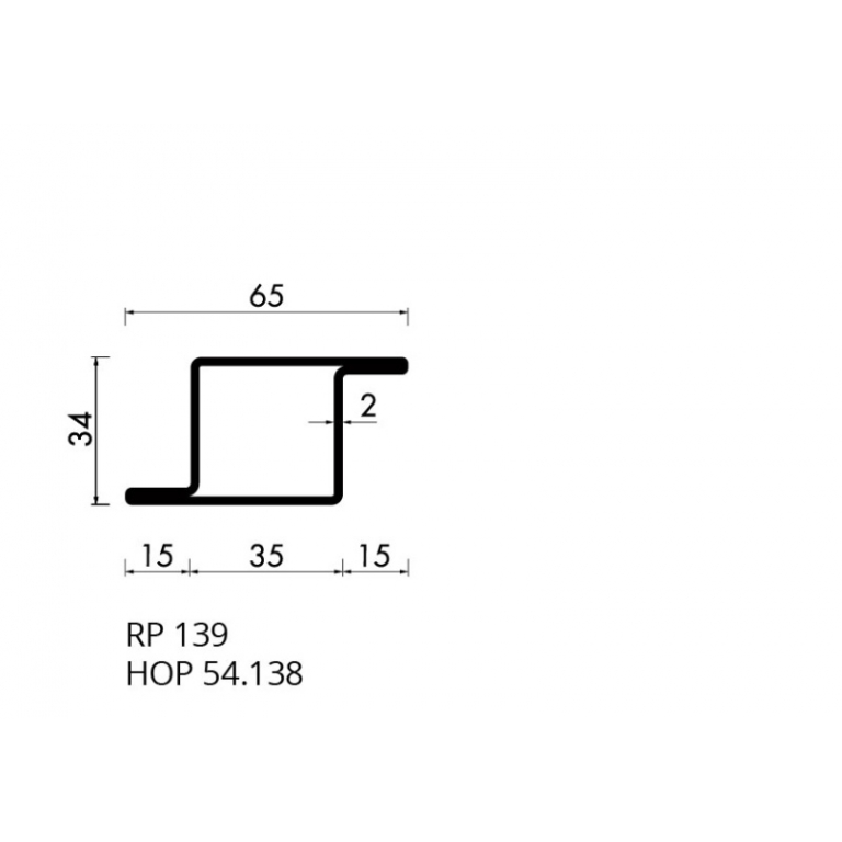 Staal profiel RP 0139-AA / HOP 54.138 S235JRG2 -     6.000