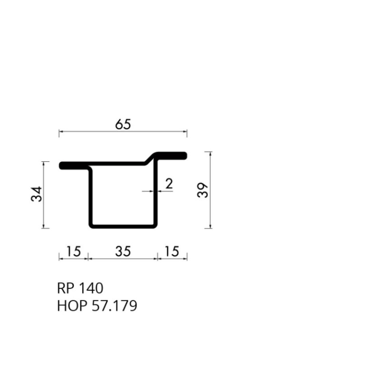 Staal hop profiel 57179 S235JRG2 -     6.000