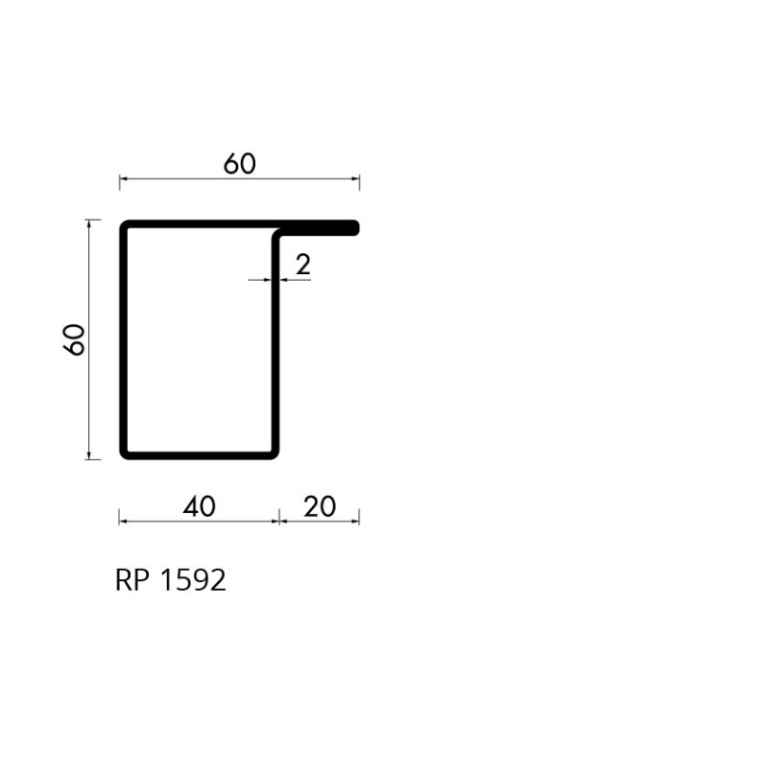 Staal hop profiel 1592 S235JRG2 -     6.000