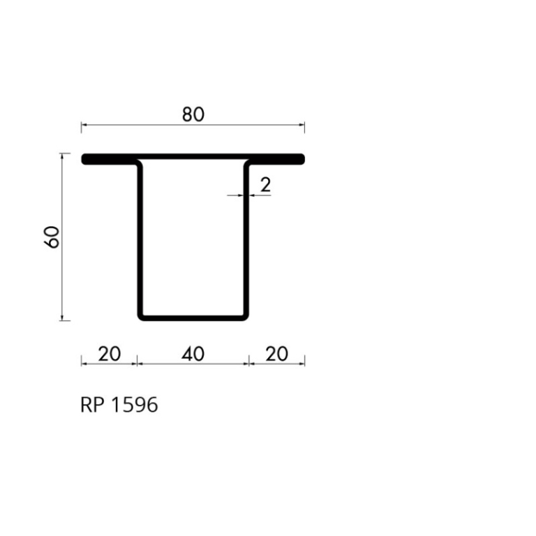 Staal hop profiel 1596 S235JRG2 -     6.000