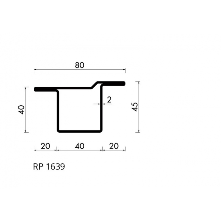 Staal hop profiel 1639 S235JRG2 -     6.000