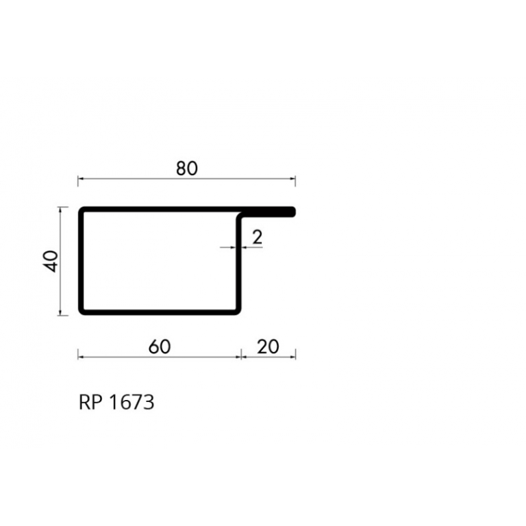 Staal hop profiel 1673 S235JRG2 -     6.000