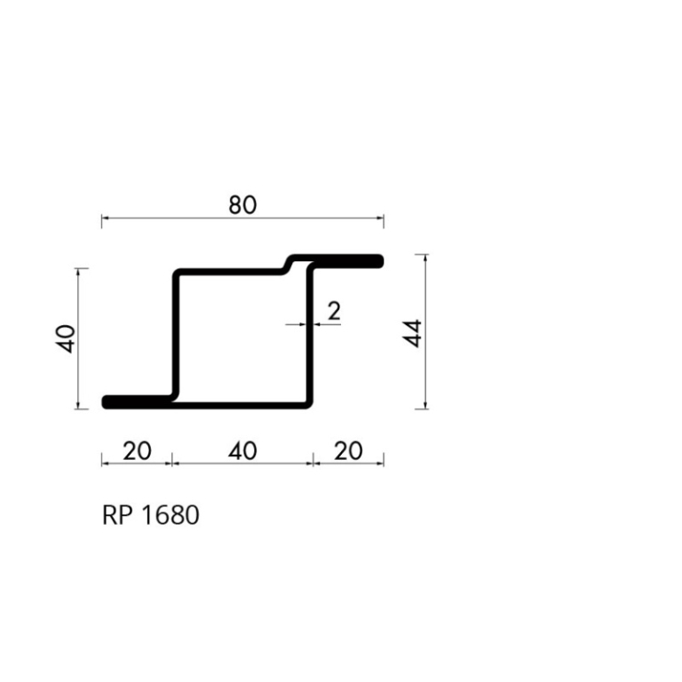 Staal hop profiel 1680 S235JRG2 -     6.000