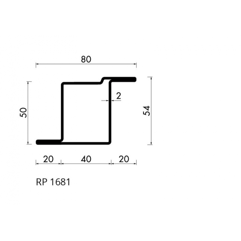 Staal hop profiel 1681 S235JRG2 -     6.000