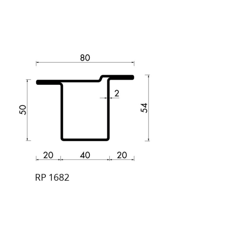 Staal hop profiel 1682 S235JRG2 -     6.000