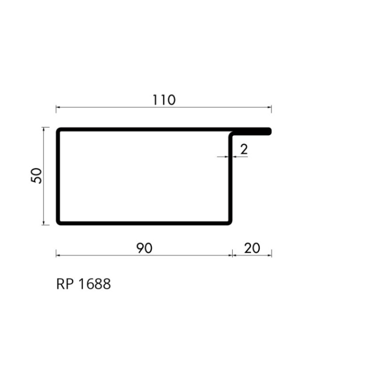 Staal hop profiel 1688 S235JRG2 -     6.000