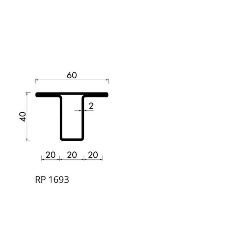 Staal hop profiel 1693 S235JRG2 -     6.000