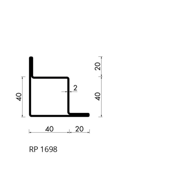 Staal hop profiel 1698 S235JRG2 -     6.000