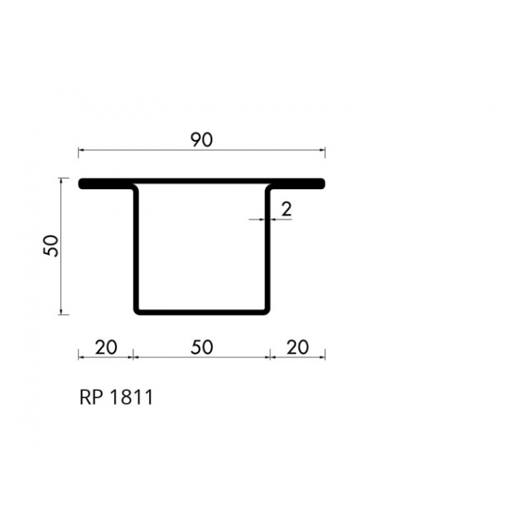 Staal hop profiel 1811 S235JRG2 -     6.000