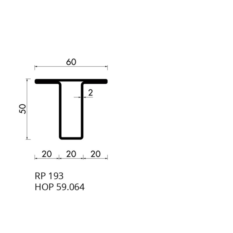 Staal hop profiel 59064 S235JRG2 -     6.000