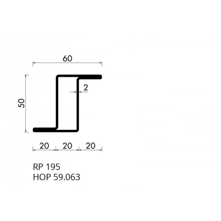 Staal profiel RP 0195-AA / HOP 59.063 S235JRG2 -     6.000