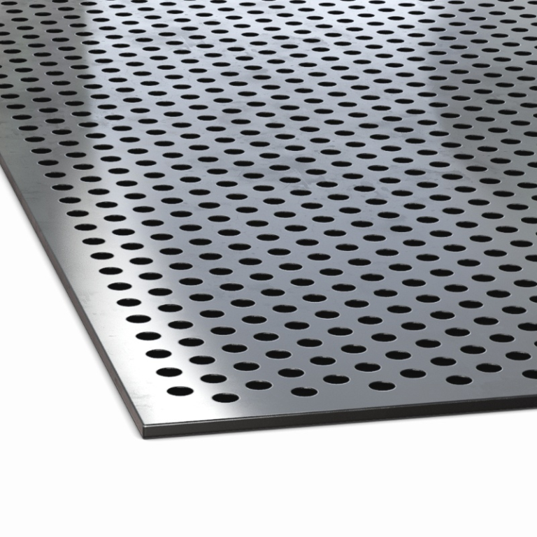 RVS plaat perf. 3000 x 1500 x 2 mm R3 T5 RVS 1.4301/1.4307 (304/304L)